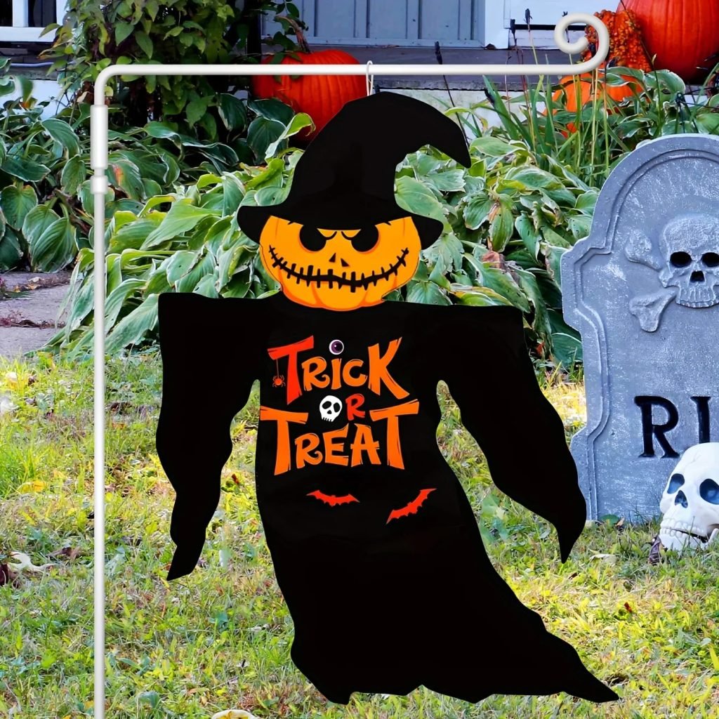 Decoraciones De bandera De Halloween para exteriores, calabazas De Halloween, carteles De patio fantasma, pancarta para truco o trato, pancarta De Halloween para el hogar y el jardín