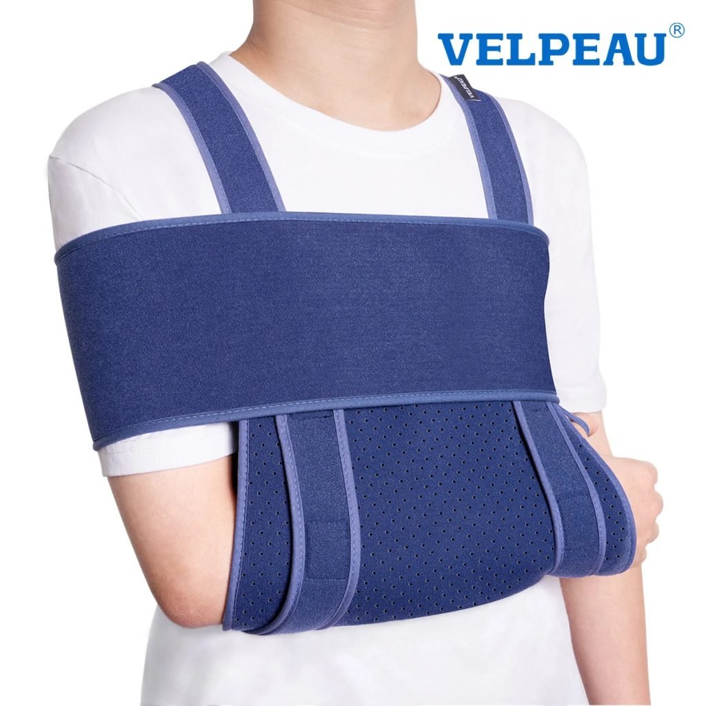 VELPEAU Soporte para codo con eslinga para brazo roto, fracturas y esguince de articulación, inmovilizador de hombro ajustable y universal