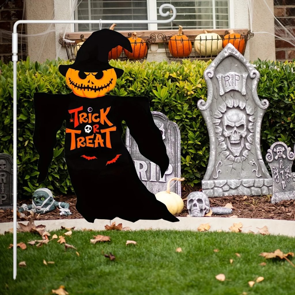 Decoraciones De bandera De Halloween para exteriores, calabazas De Halloween, carteles De patio fantasma, pancarta para truco o trato, pancarta De Halloween para el hogar y el jardín