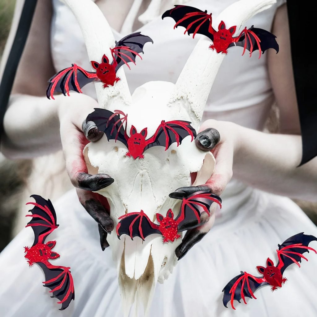 Pegatina de pared de murciélago aterrador para Halloween, decoración de casa de terror, pegatina de ventana de murciélago 3d, pegatina de murciélago ahuecada espeluznante para Halloween