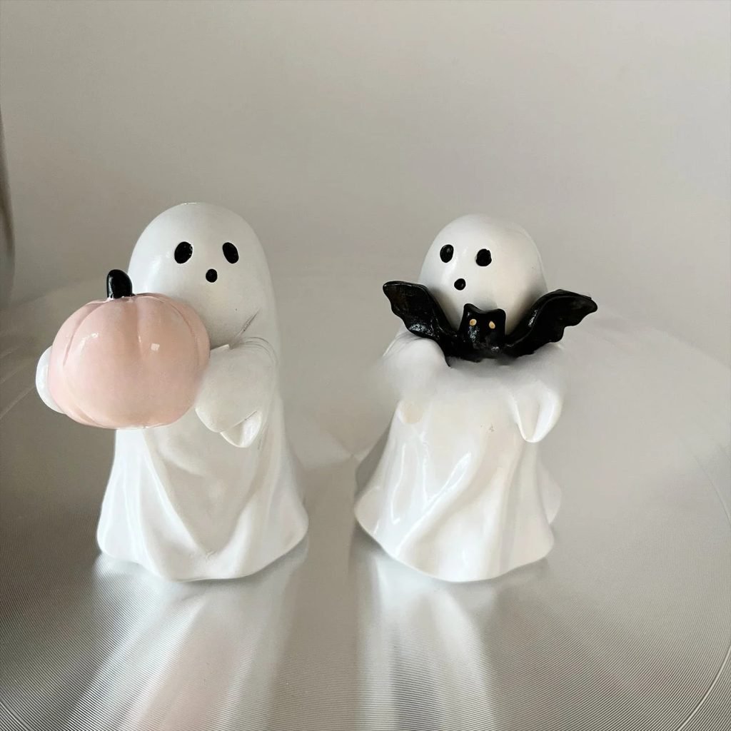 Estatua de resina para decoración de Halloween, figura de perro fantasma para caminar, modelo de escritorio, decoración del hogar, 15CM