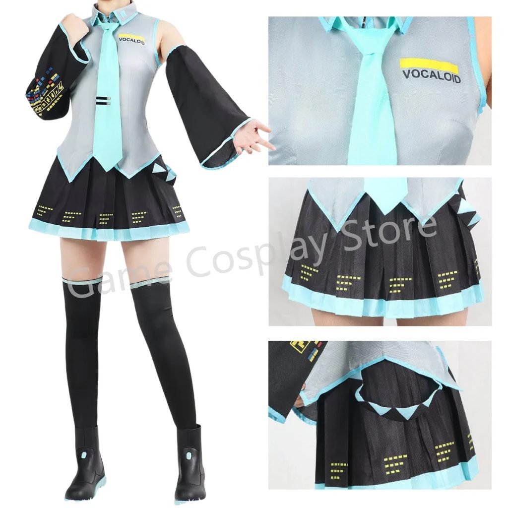 Figuras de Anime, ropa de actuación, disfraz de Miku, falda JK, traje, peluca, accesorios, fiesta de Carnaval y Halloween, Comic Con