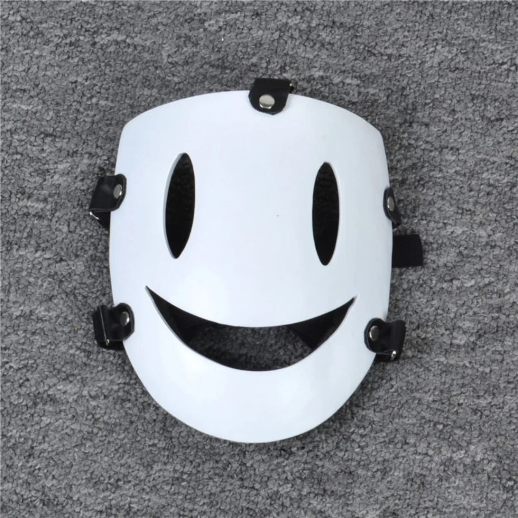 Anime cosplay Tenkuu Shinpan invasión de gran altura máscara de Cosplay sombrero PVC máscara blanca accesorios de disfraz de samurái japonés máscara facial