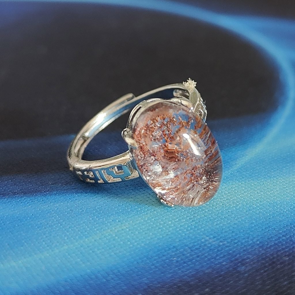 Natural Crystal Adjustable Opening Ross Quartz Ring