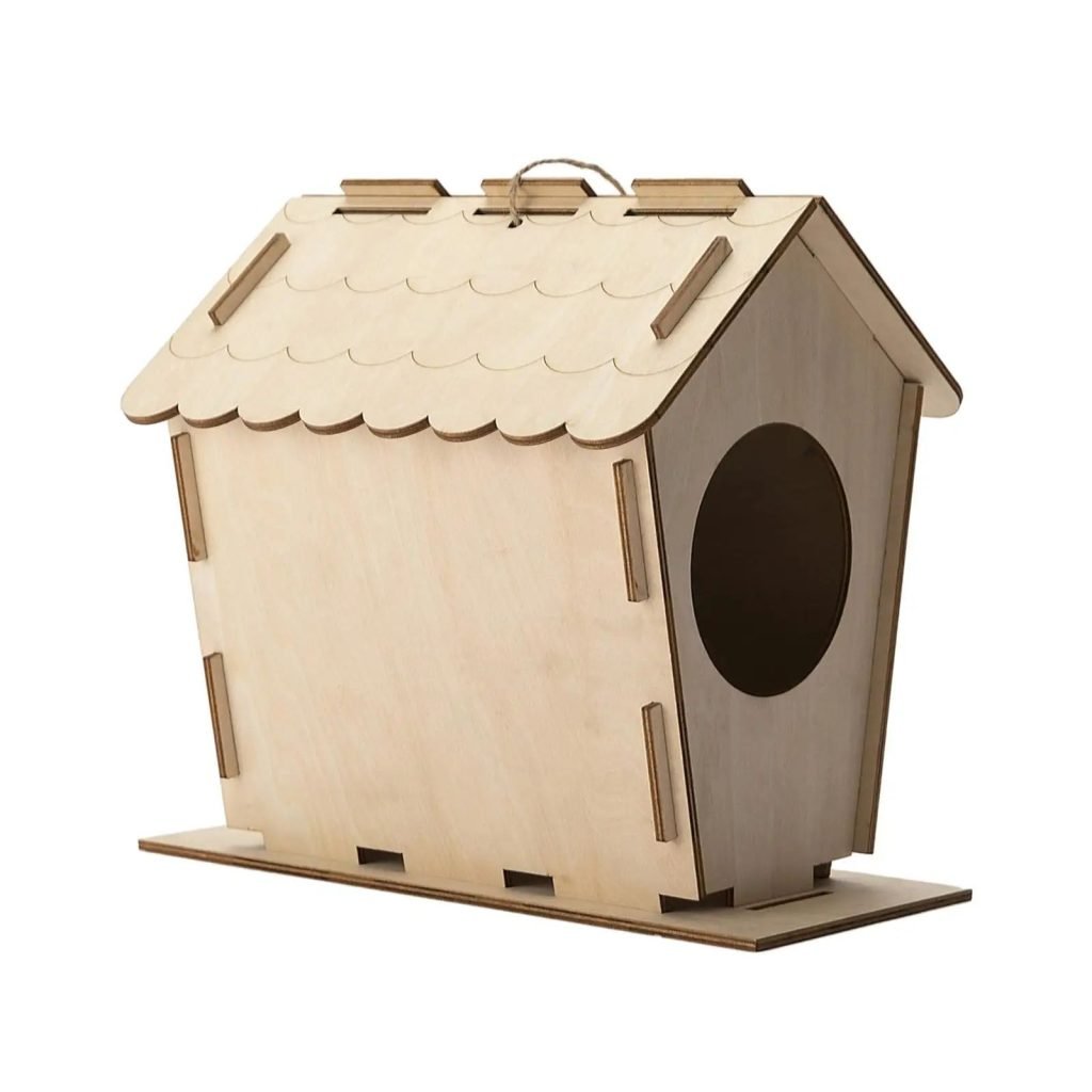 DIY Bird House Yard Gift Shelter Outdoor Unfinished Bird Nest Wooden Nesting Box