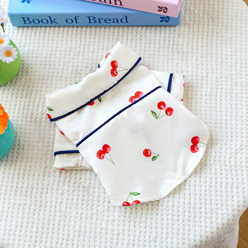 Wholesale Pet Dogcat Clothes Small Dog Puppy Clothing Cherry Pajamas
