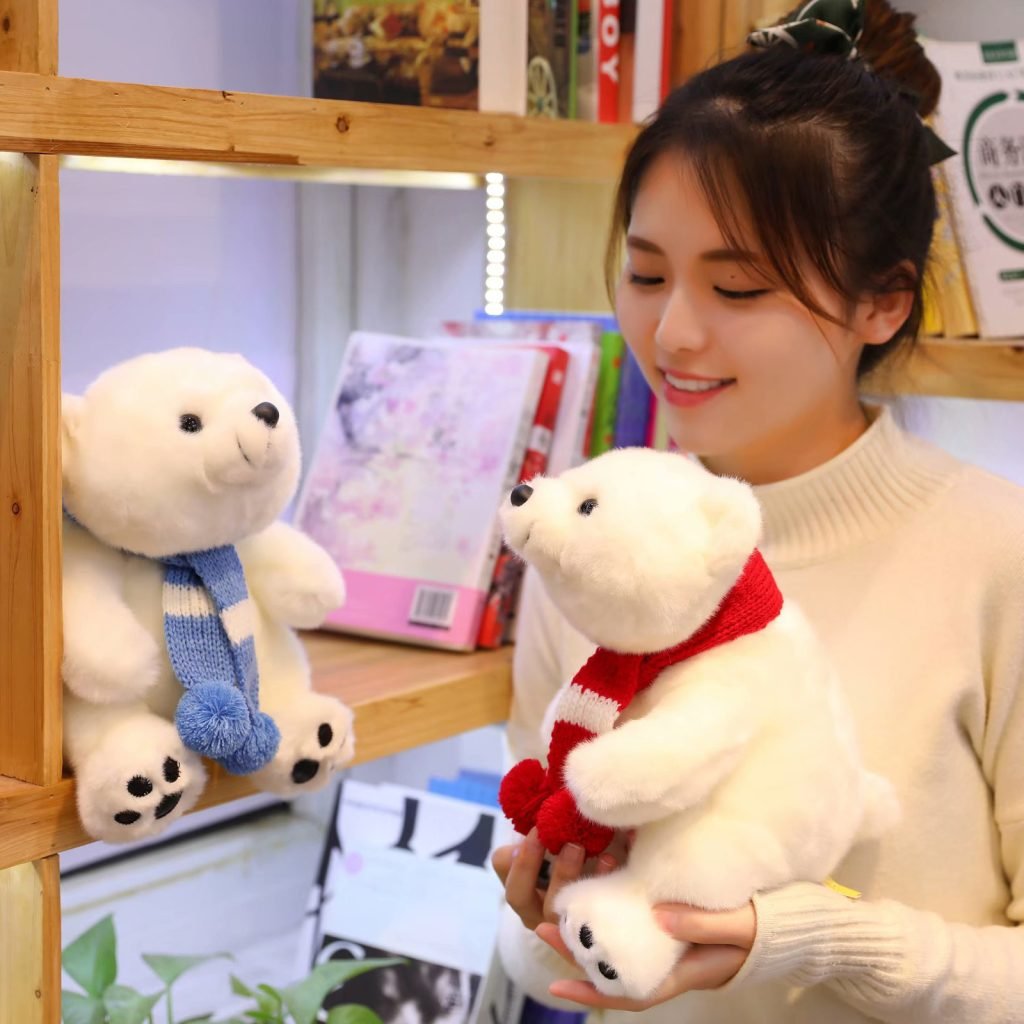 Cute Scarf Polar Bear Doll Plush Toy Ragdoll Cute Children’s Gift