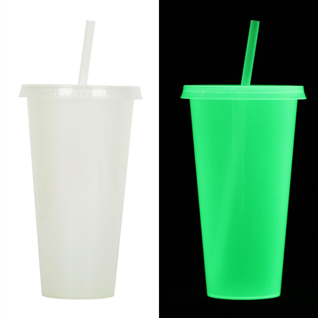 720ml Plastic Sippy Cup Halloween Luminous Straw Cup