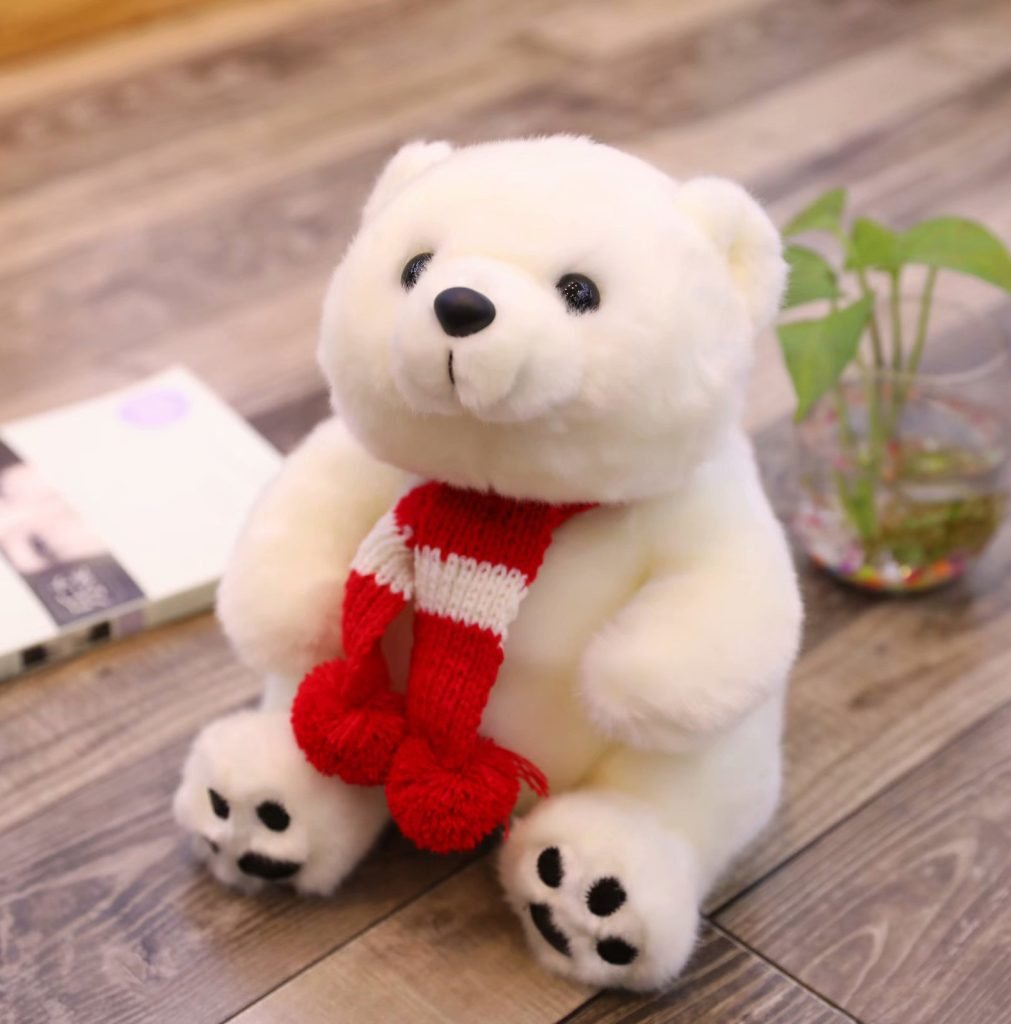 Cute Scarf Polar Bear Doll Plush Toy Ragdoll Cute Children’s Gift