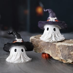 Resin Decoration Halloween Wizard Hat Ghost Ornaments