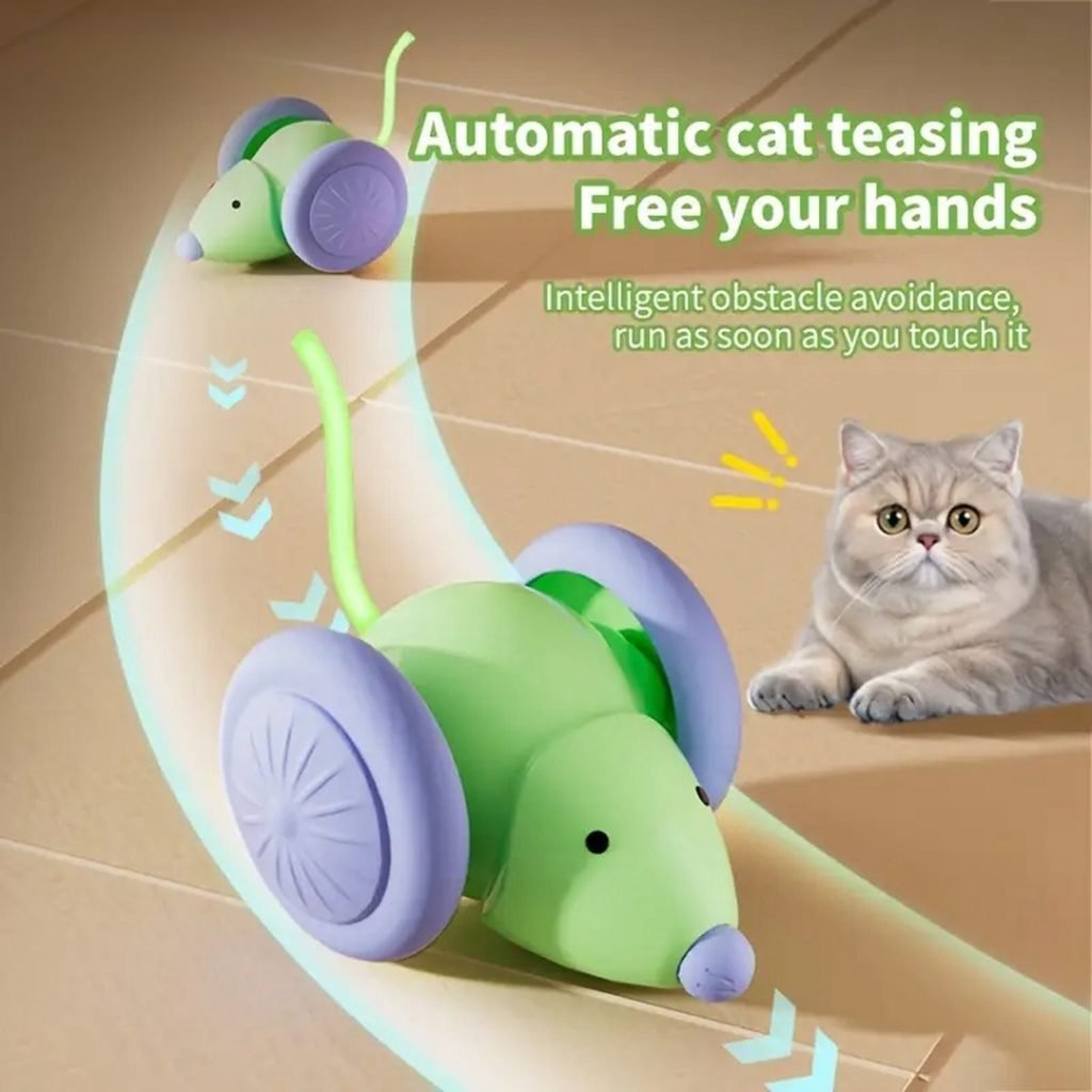 Pet Toys Interactive Cat Toy Electric Mouse Car – Automatic Teaser With Intelligent Obstacle Avoidance Pet Products