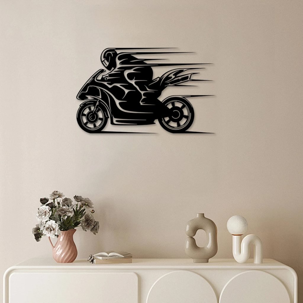 1PC Metal Motorcycle Silhouette Wall Decor for Home Decor Wall Art Sculpture Motorbike Enthusiast Gift