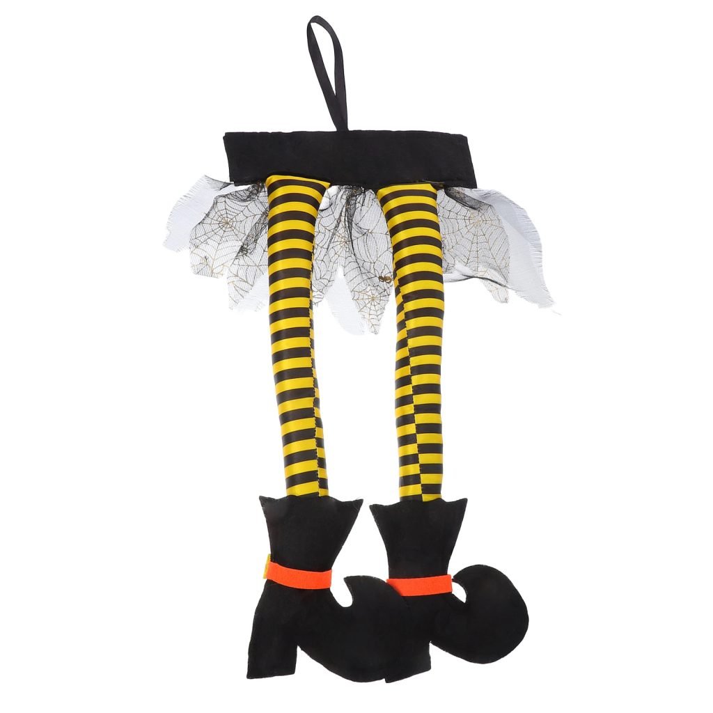 Hanging Witch Legs Spooky Outdoor And Indoor Spider Web Decorations For Front Door Porch Outdoor Scary Halloween