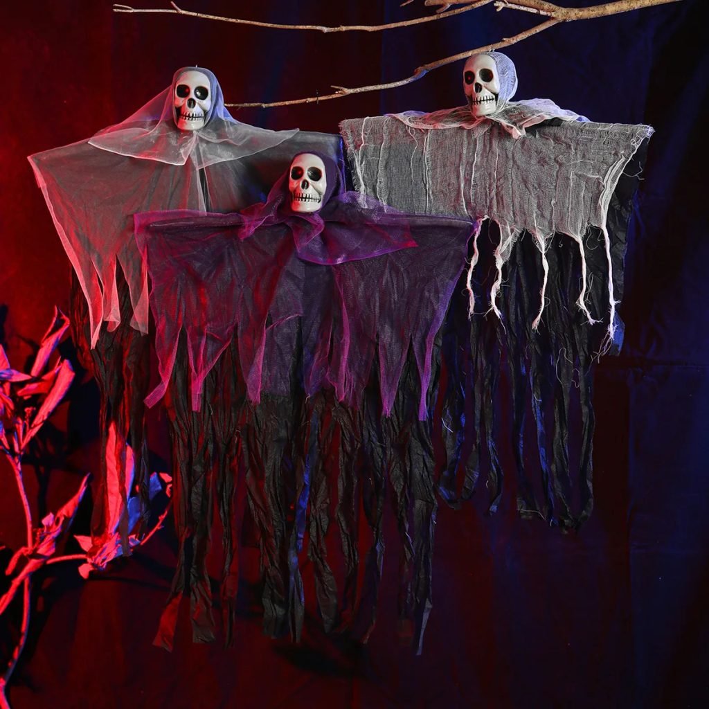 Hanging Halloween Skeleton Ghosts Decorations Halloweens Skeleton Flying Ghost Haunted Haunted House Prop Party Decor