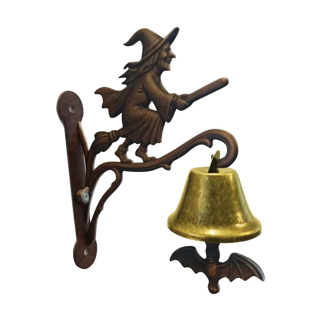 Halloween Retro Decor Hangable Witch Doorbell Suitable For Home Office Entrances Garden Courtyard Bedroom Decoration