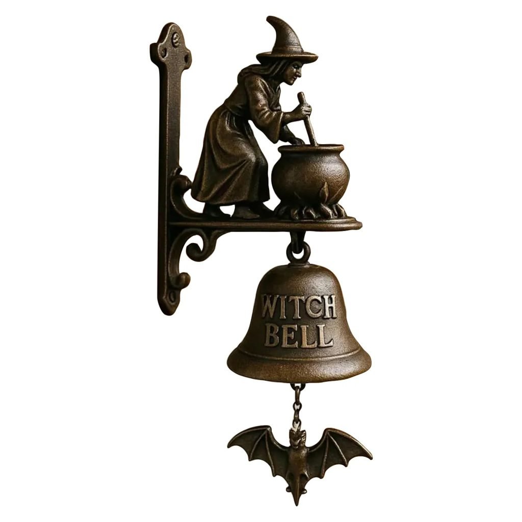 Halloween Retro Decor Hangable Witch Doorbell Suitable For Home Office Entrances Garden Courtyard Bedroom Decoration