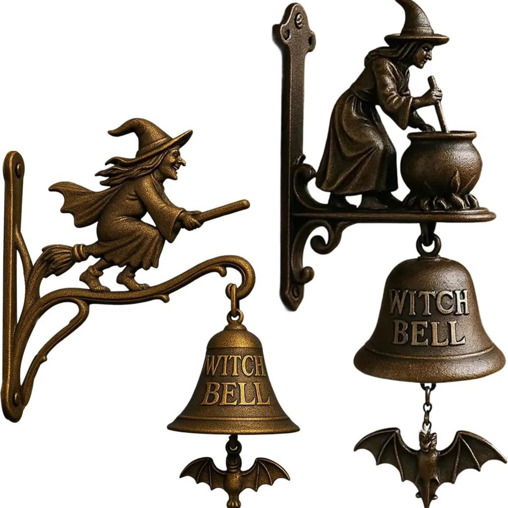 Halloween Retro Decor Hangable Witch Doorbell Suitable For Home Office Entrances Garden Courtyard Bedroom Decoration