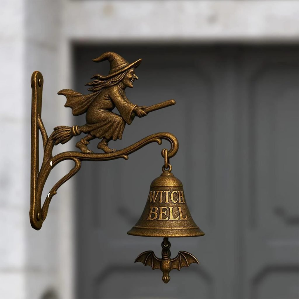 Halloween Retro Decor Hangable Witch Doorbell Suitable For Home Office Entrances Garden Courtyard Bedroom Decoration