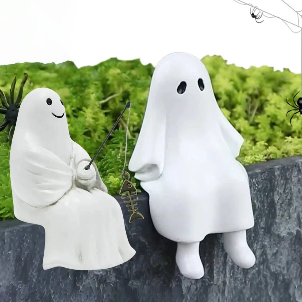 Ghost Garden Statue Halloween Ghost Figurine Spooky Ghost Statue Ghost Figurines Halloween Decoration Home Table Ornaments