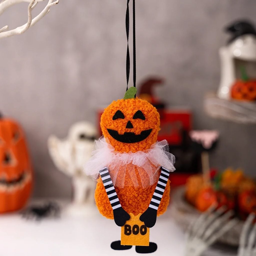 New Halloween Hanging Decor – Spooky Black Cat Pumpkin Ghost Skull Ornament for Home Party