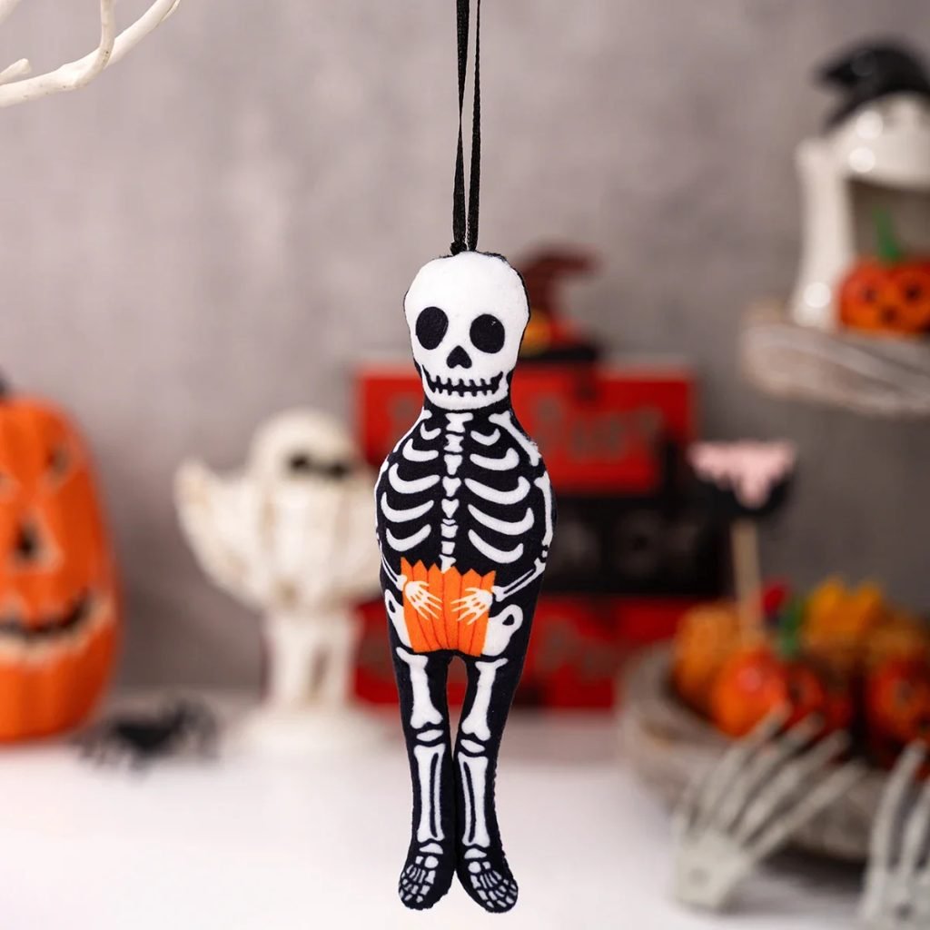 New Halloween Hanging Decor – Spooky Black Cat Pumpkin Ghost Skull Ornament for Home Party