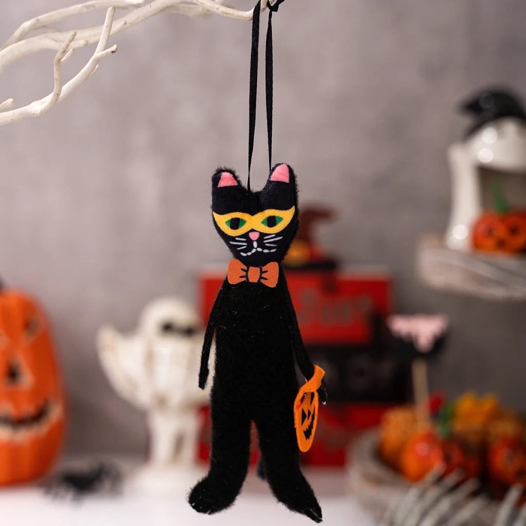 New Halloween Hanging Decor – Spooky Black Cat Pumpkin Ghost Skull Ornament for Home Party