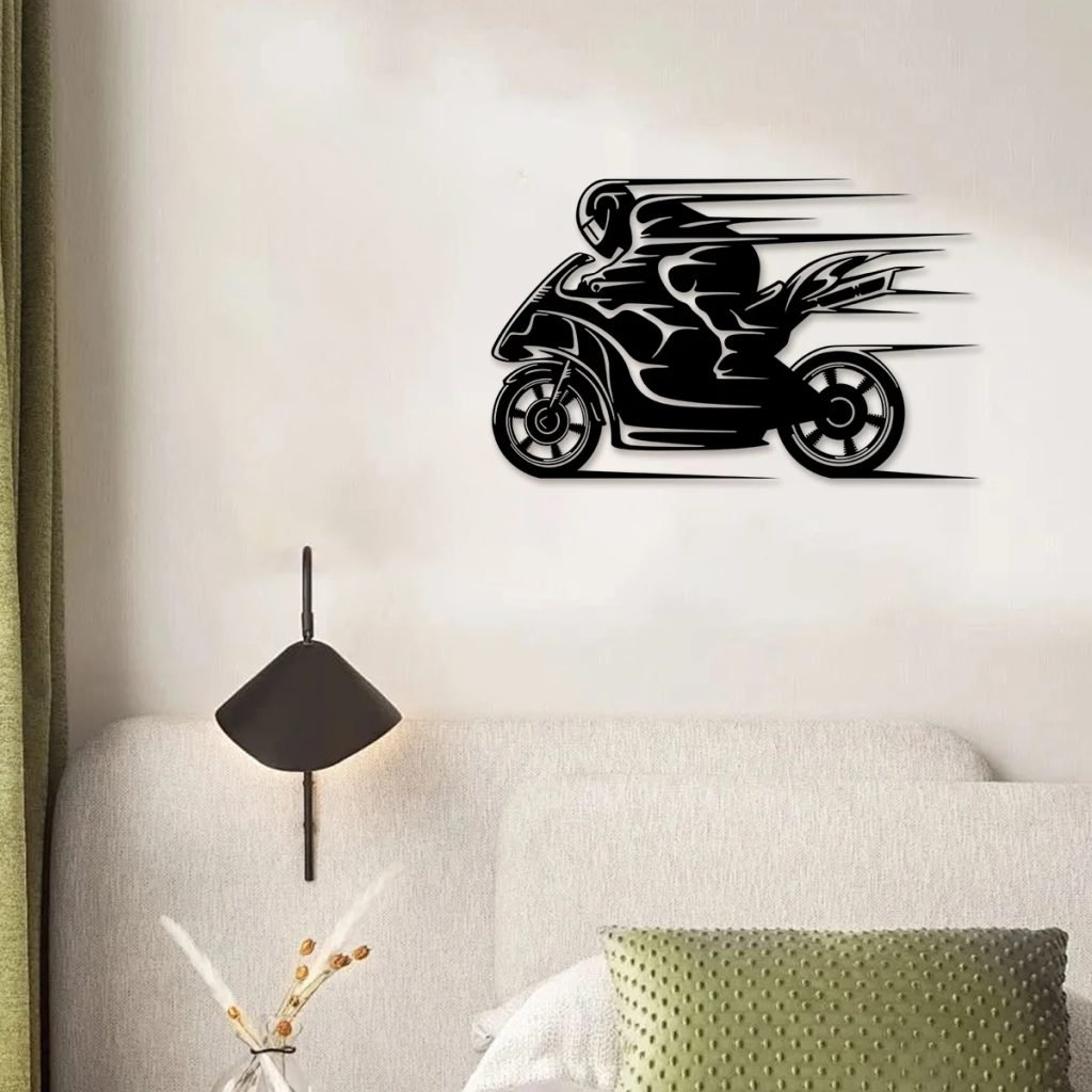 1PC Metal Motorcycle Silhouette Wall Decor for Home Decor Wall Art Sculpture Motorbike Enthusiast Gift