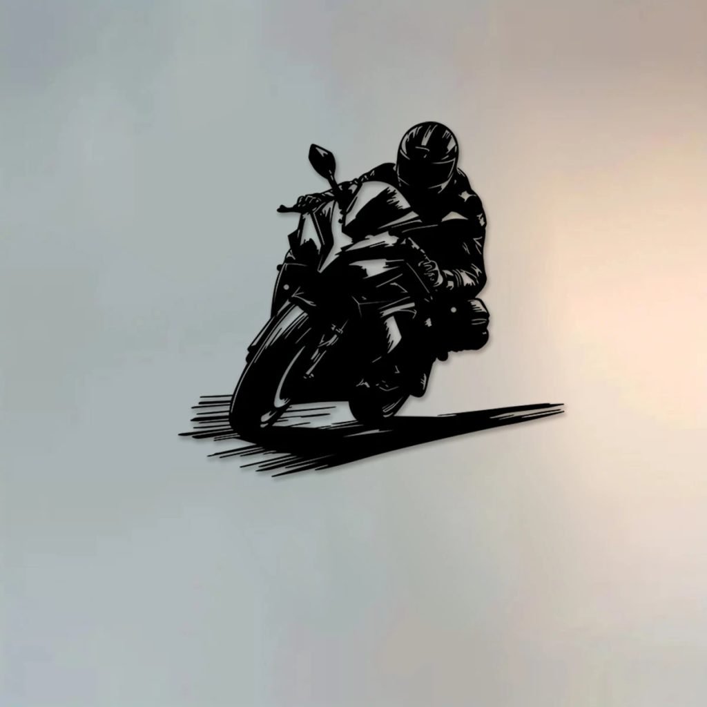 1PC Metal Motorcycle Silhouette Wall Decor for Home Decor Wall Art Sculpture Motorbike Enthusiast Gift