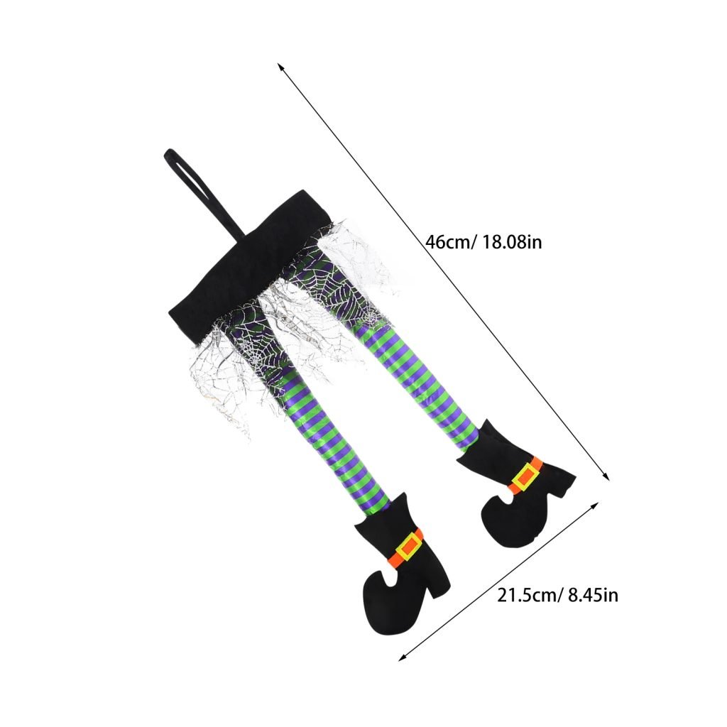 Hanging Witch Legs Spooky Outdoor And Indoor Spider Web Decorations For Front Door Porch Outdoor Scary Halloween