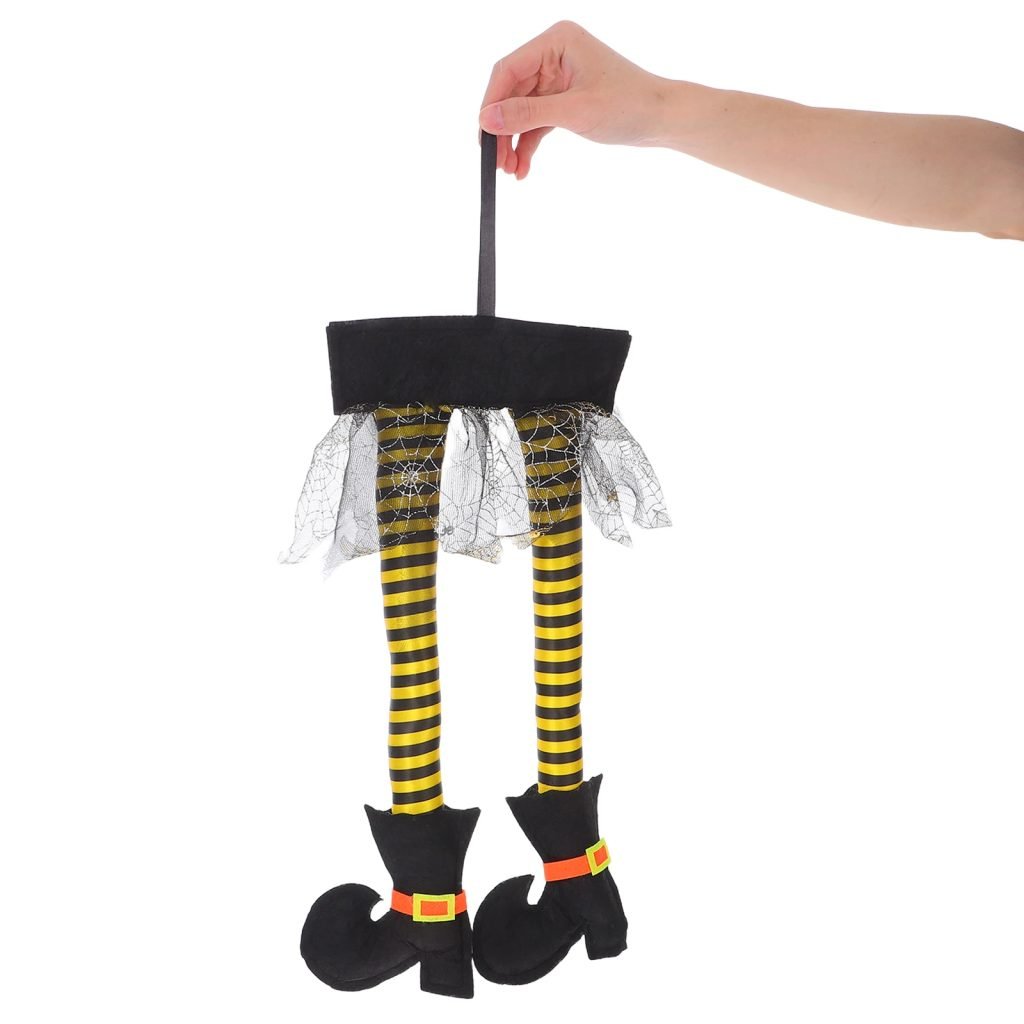 Hanging Witch Legs Spooky Outdoor And Indoor Spider Web Decorations For Front Door Porch Outdoor Scary Halloween
