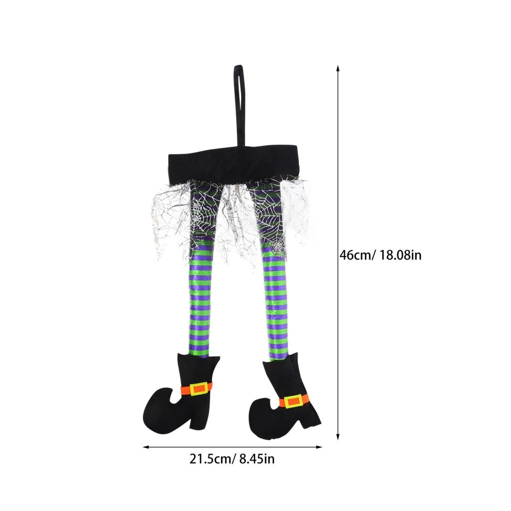 Hanging Witch Legs Spooky Outdoor And Indoor Spider Web Decorations For Front Door Porch Outdoor Scary Halloween