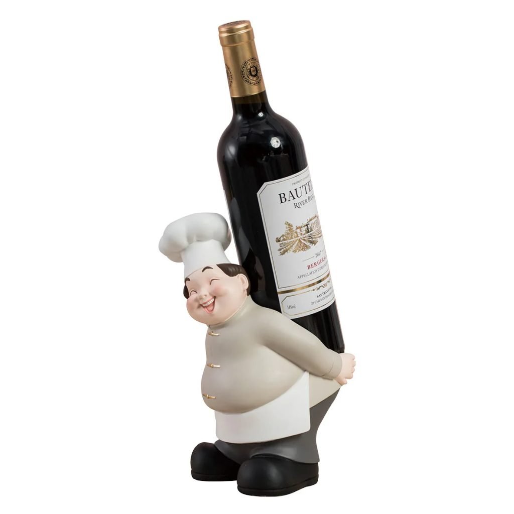 Chinese Creative Chef Red Wine Rack, Cup Holder, Sculpture, Wine Cabinet, Bar Accessories, Home Decor Figurine, Creative Gifts