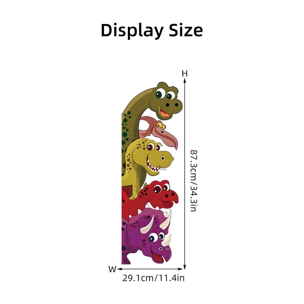 1pcs Self-adhesive PVC  Wall Stickers for Door Kids Room Decor Fun Cartoon Dinosaur Door Decals Bedroom Decoration Living Room