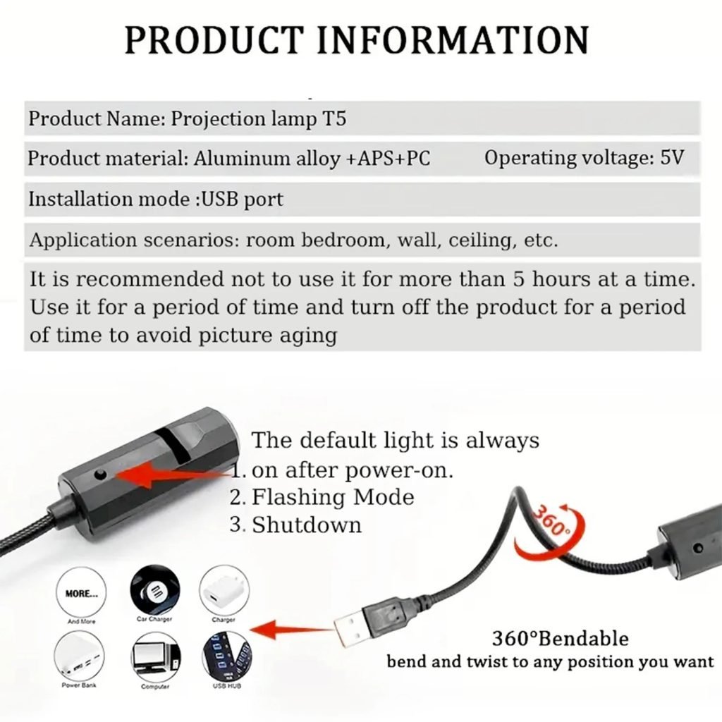 Skull projection lamp, USB lighting night light