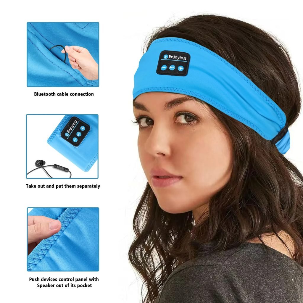 HYE Bluetooth Earphones Sports Sleeping Headband Elastic Wireless Headphones Music Eye Mask Wireless Bluetooth Headset Headband