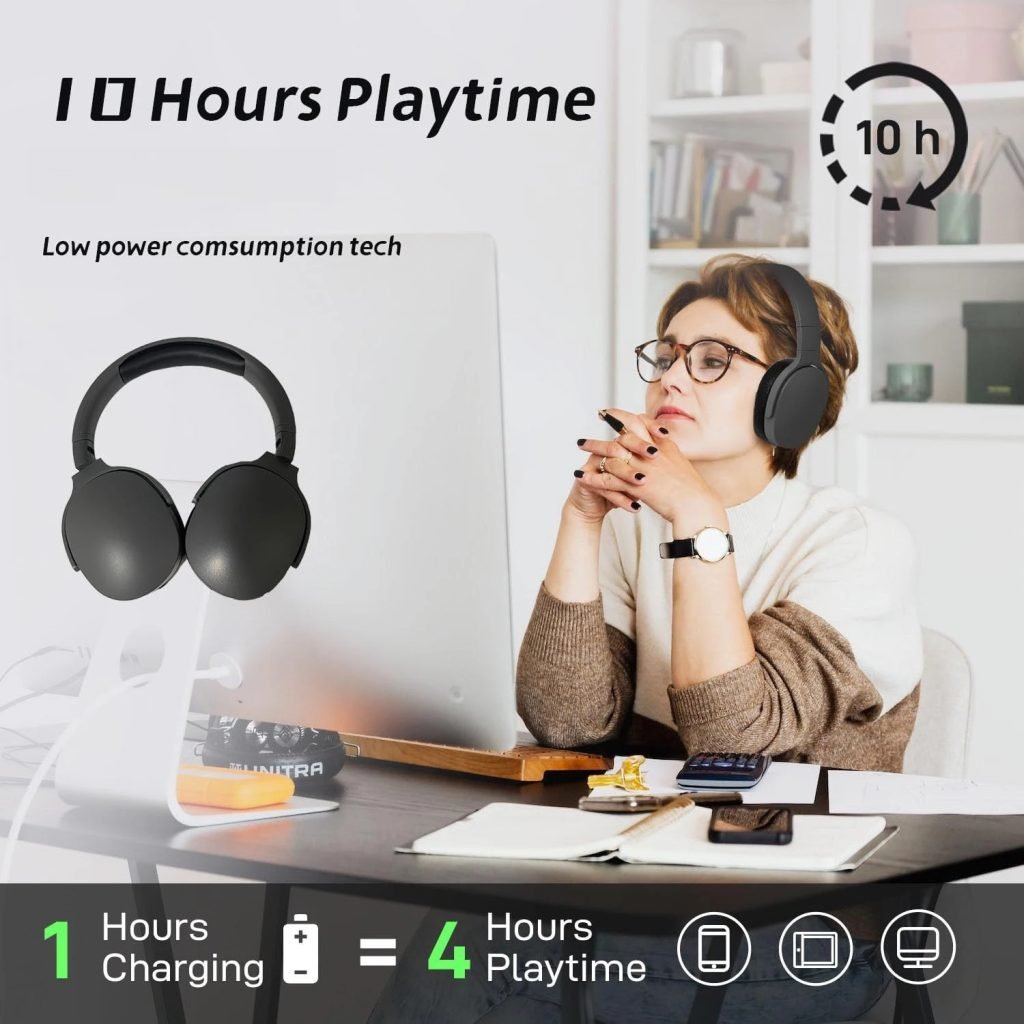 P2961 Bluetooth 5.3 Headphone Over HIFI Stereo Sports Noise Reduction Headset Waterproof Long Battery Life Study Gaming Earphone