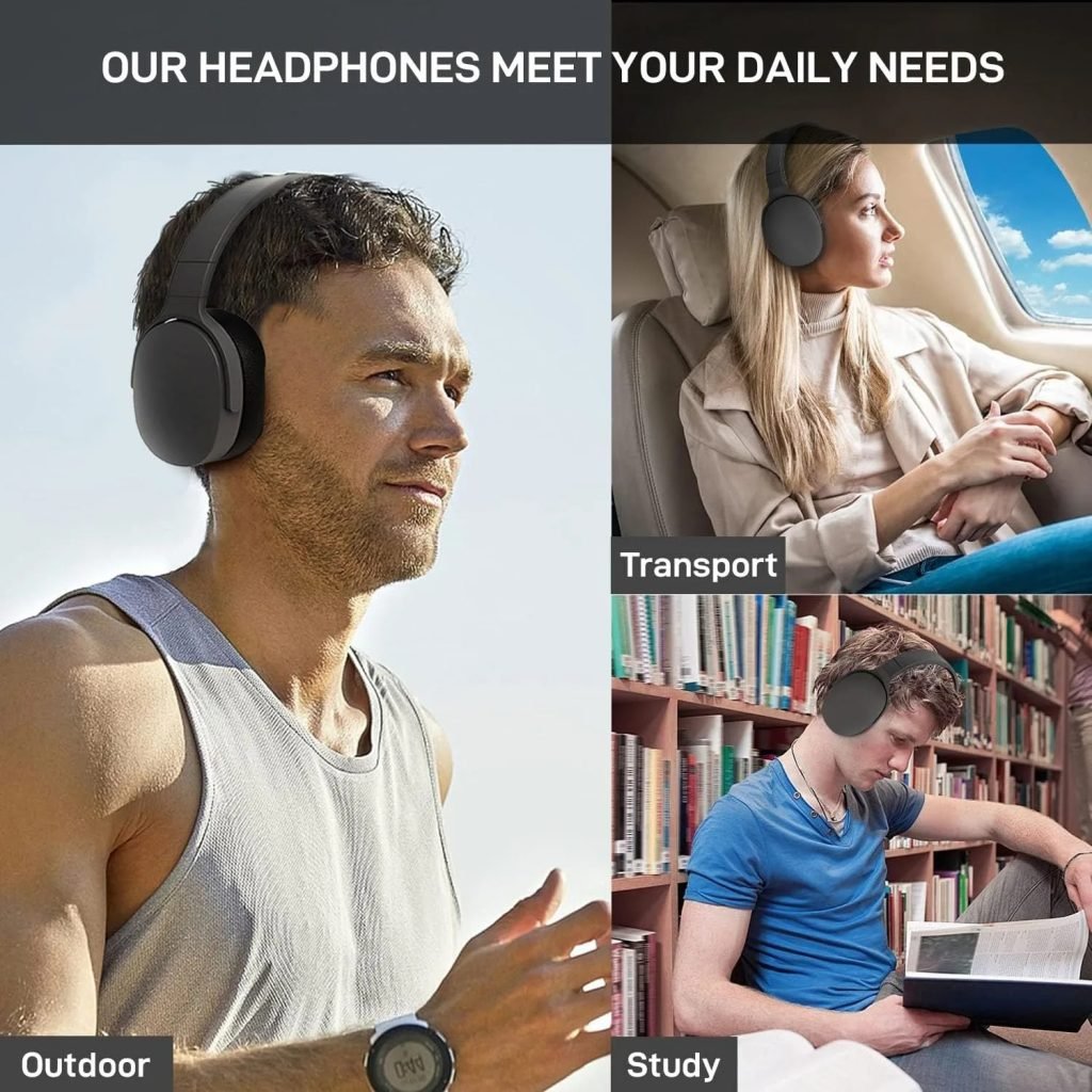 P2961 Bluetooth 5.3 Headphone Over HIFI Stereo Sports Noise Reduction Headset Waterproof Long Battery Life Study Gaming Earphone