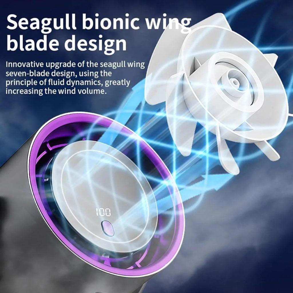 Desktop Smart Electric Fan 100 Wind Speed Settings Usb Charge Digital Display High-speed Circulating Cooling Silent Portable Fan