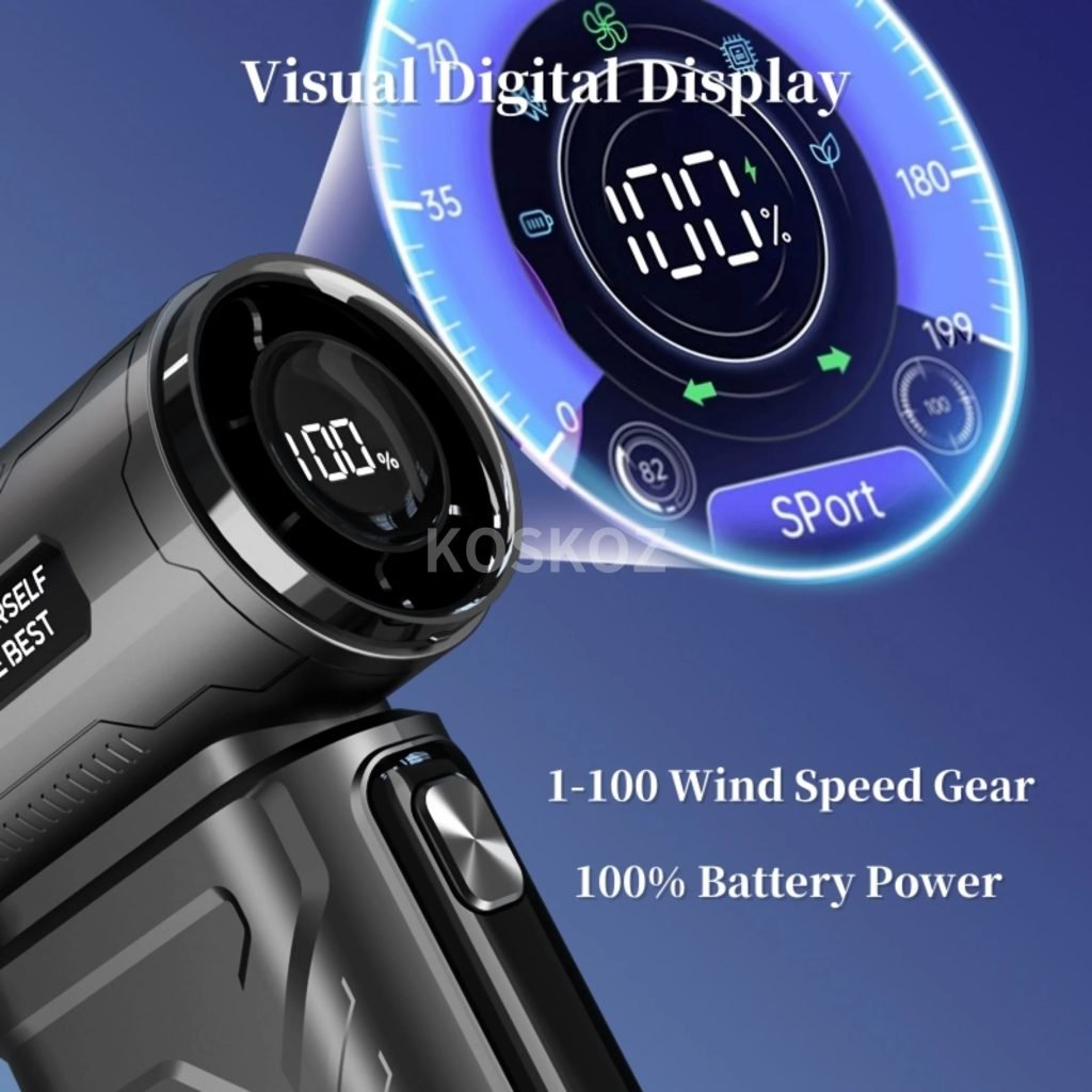 High Speed Handheld Turbo Fan, 5 Gear 76000RPM Super Power Air Dust, Turbo Fan for House, Outdoor. Dust Blower for Computer, Car
