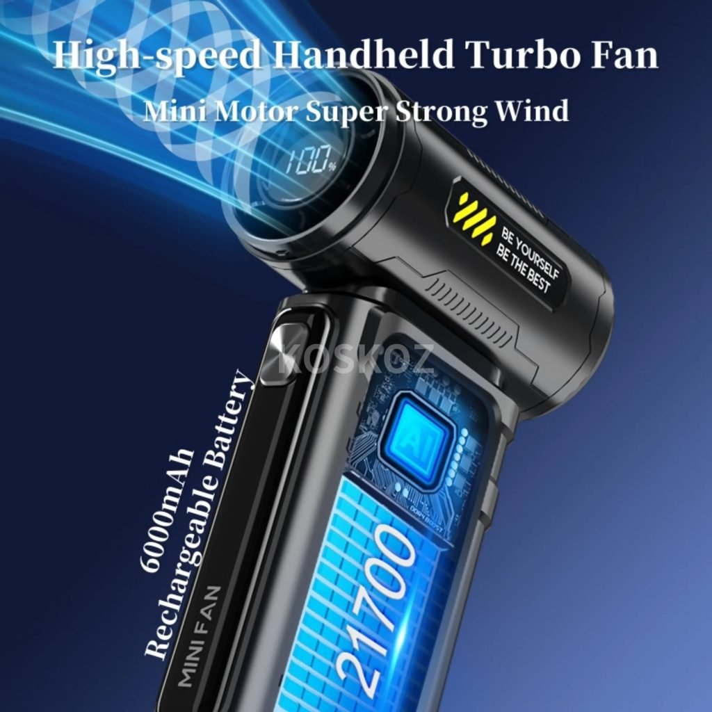 High Speed Handheld Turbo Fan, 5 Gear 76000RPM Super Power Air Dust, Turbo Fan for House, Outdoor. Dust Blower for Computer, Car