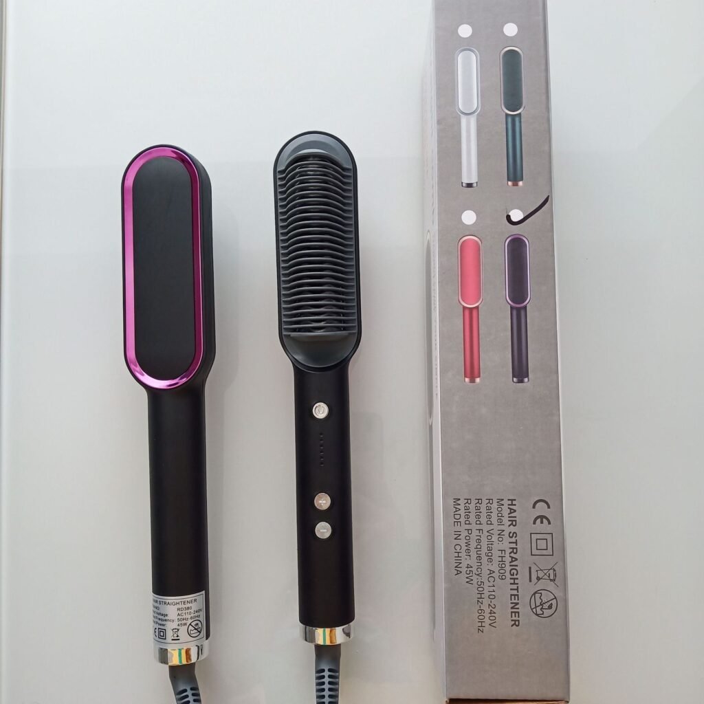 Color: Black, style: European regulations – Internal Buckle Straightening Comb And Curling Iron Dual