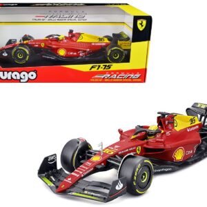 Ferrari F1-75 #16 Charles Leclerc "Giallo Modena" 2nd Place Formula One F1 Italian GP (2022) "Formula Racing" Series 1/18 Diecast Model Car by Bburago