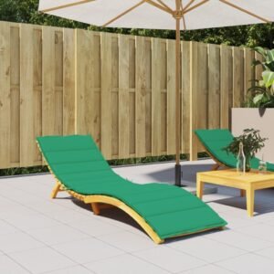 Sun Lounger Cushion Green Oxford fabric 78.7 x 27.6 x 1.2 in