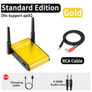 Wireless Audio Receiver Aux Rca Adapter Hifi Car Navigation Calling Stereo Audio Amplifier Ordinary Version Yellow