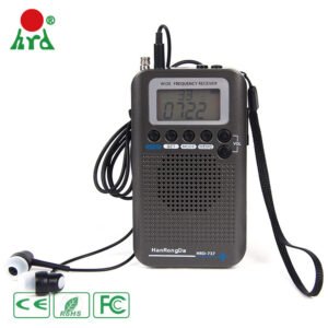 HRD-737 Portable Radio Rechargeable Full Band Radio Aircraft Band Receiver FM/AM/SW/CB/Air/VHF World Band Radio Black