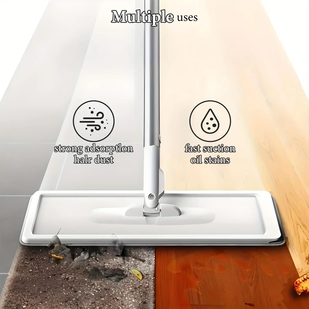 Magic Mop and Bucket Set – Spin 360 Flat Mop, Wet Dry Cleaning Tool for Home, Kitchen, Bathroom Floorsincluding four mops