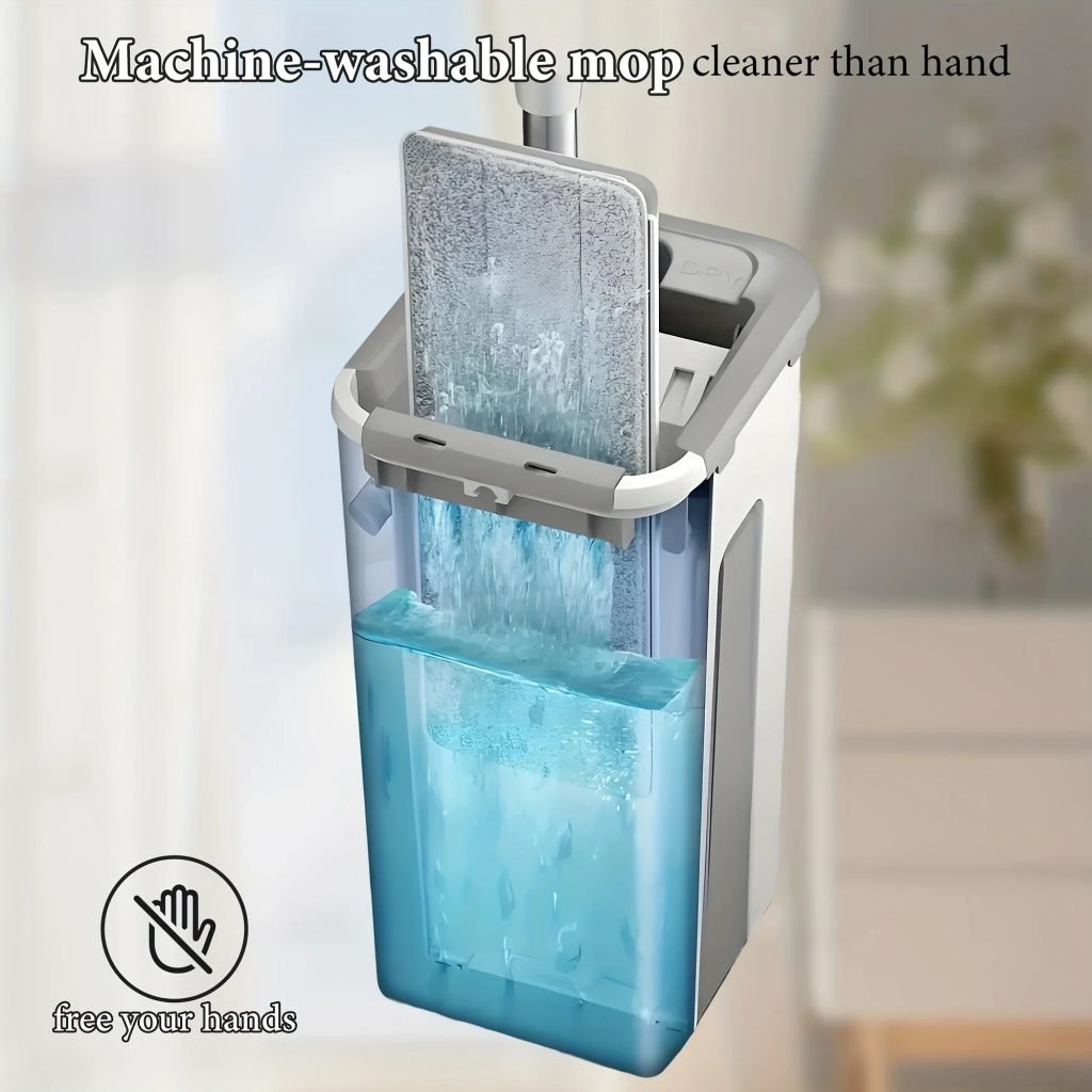 Magic Mop and Bucket Set – Spin 360 Flat Mop, Wet Dry Cleaning Tool for Home, Kitchen, Bathroom Floorsincluding four mops