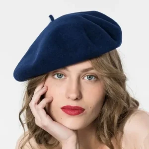 Color: Blue, Hat Size: One Size - Vintage Classy French Hats - Stylish Wool for Adults for Cosplay and Costume Party - Beret for Men and Women