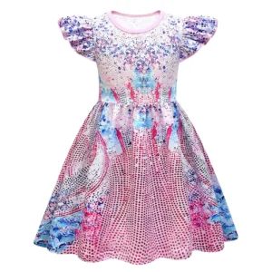 Color: black, Kid Size: 14 - Musiz Taylors Swifty Baby Girl Dresses Kids Swifting Clothes Cosplay Costume Summer Children Short Sleeve Casual Lace Dress +Bag