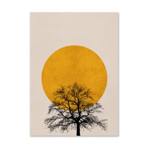 Color: 3style, Size: 50x70cm - Yellow Tree Bird Modern Sofa Background Wall Decoration